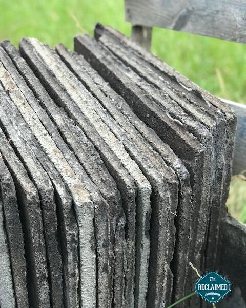 second hand hardrow roof altes, concrete slates stacked in a pallet