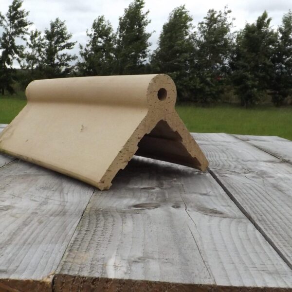 Alternative view of New roll top angled ridge tiles in buff colour