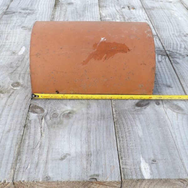 Alternative view of Clay half round ridge tiles