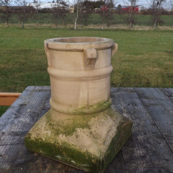 Alternative view of Buff chimney pot with vented top