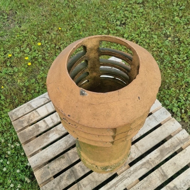 Tall Buff Louvered Chimney Pot Four bowl The Reclaimed Company