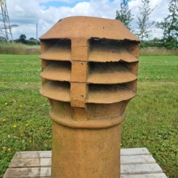 Tall Buff Louvered Chimney Pot Four bowl The Reclaimed Company