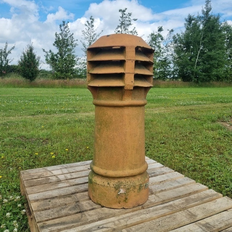 Tall Buff Louvered Chimney Pot Four bowl The Reclaimed Company
