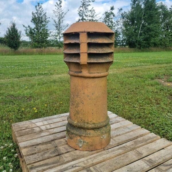 Tall Buff Louvered Chimney Pot Four bowl The Reclaimed Company