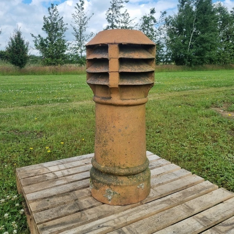 Tall Buff Louvered Chimney Pot Four bowl The Reclaimed Company