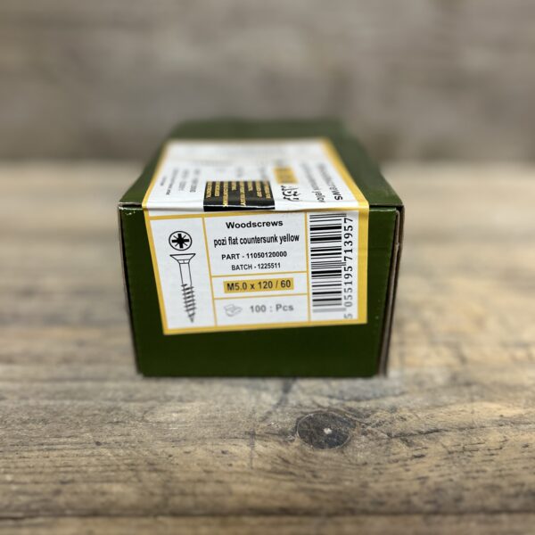 M5 x 120mm Yellow Pass Wood screw the reclaimed company