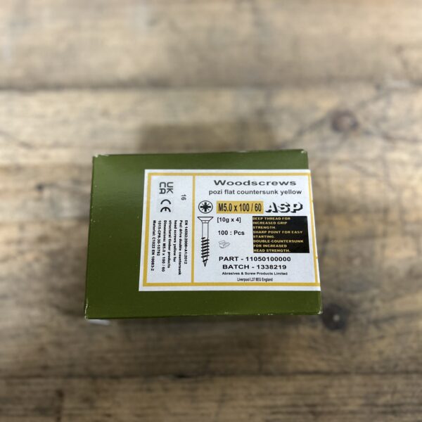 M5 x 100mm Yellow Pass Wood Screw The Reclaimed Company