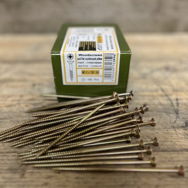 M5 x 100mm Yellow Pass Wood Screw The Reclaimed Company
