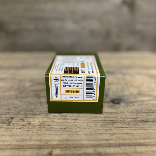 M5 x 50mm Yellow Pass Wood Screw The Reclaimed Company