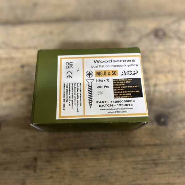 M5 x 50mm Yellow Pass Wood Screw The Reclaimed Company