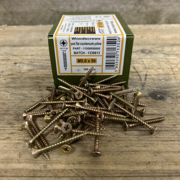 M5 x 50mm Yellow Pass Wood Screw The Reclaimed Company