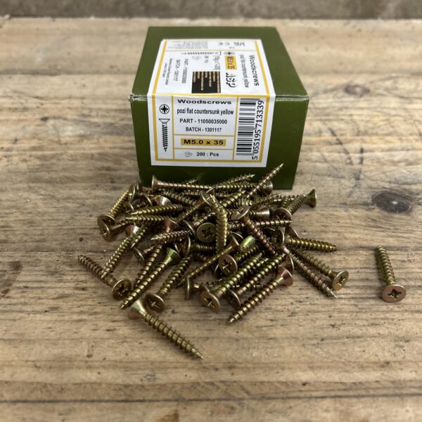 M5 x 35mm Yellow Pass Wood Screw The Reclaimed Company
