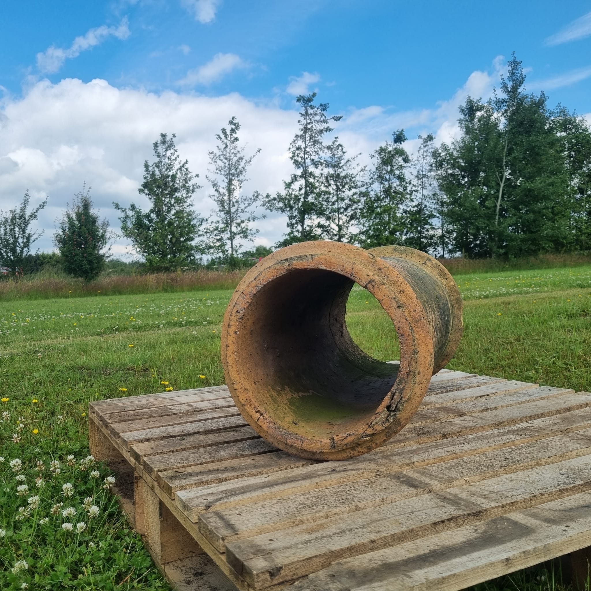 Buff Roll Top Chimney Pot The Reclaimed Company