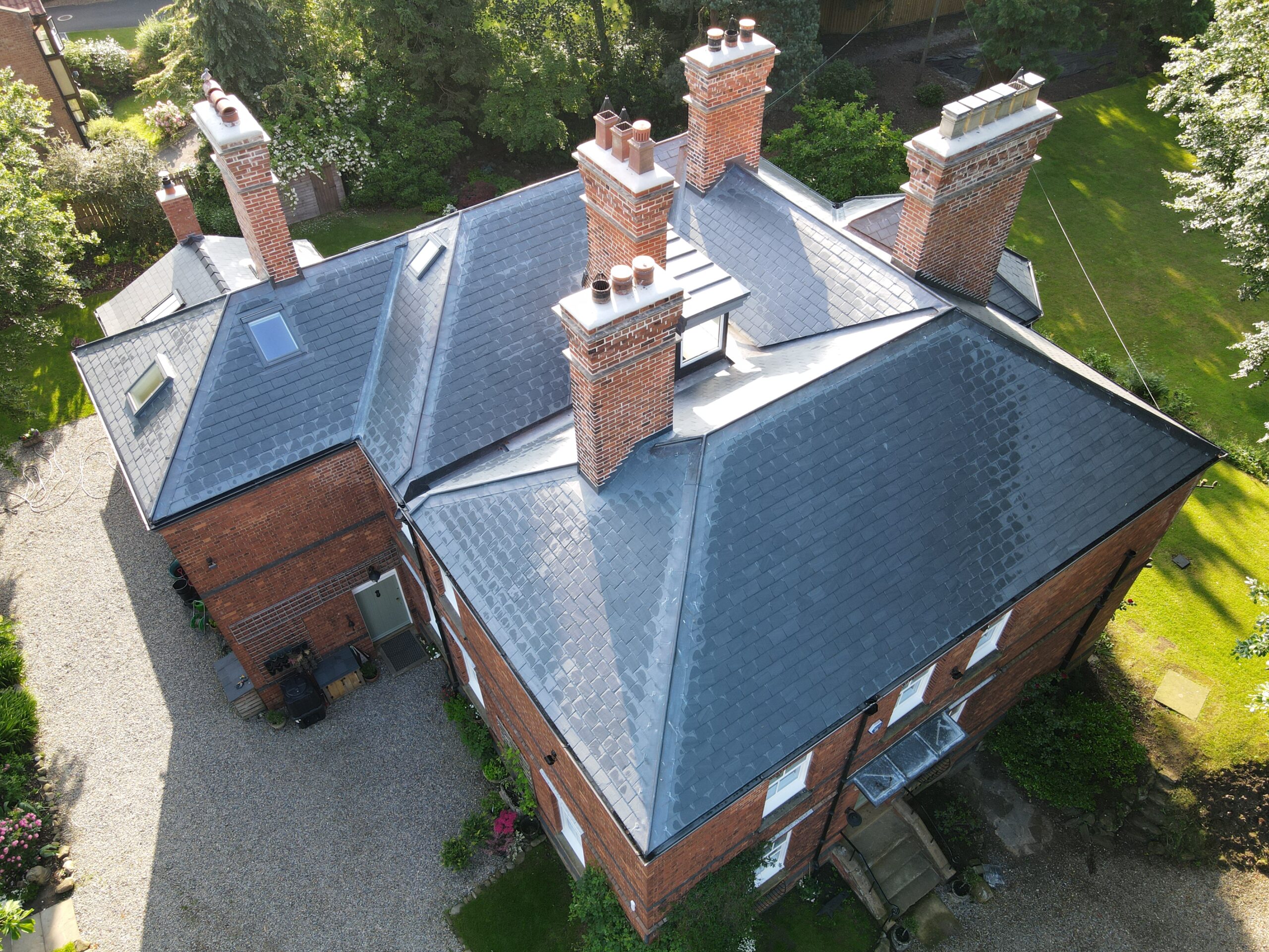 Historic chimneys with traditional pots
