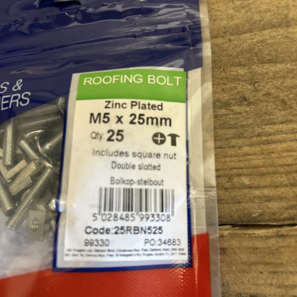 Gutter Bolt ZP M5 x 25mm The Reclaimed Company
