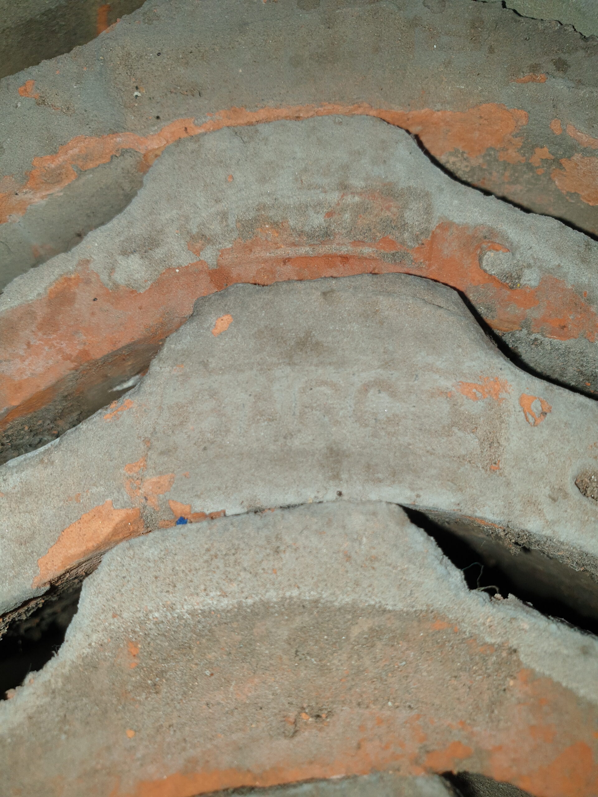 Historic clay pantile roofing material ready for restoration work