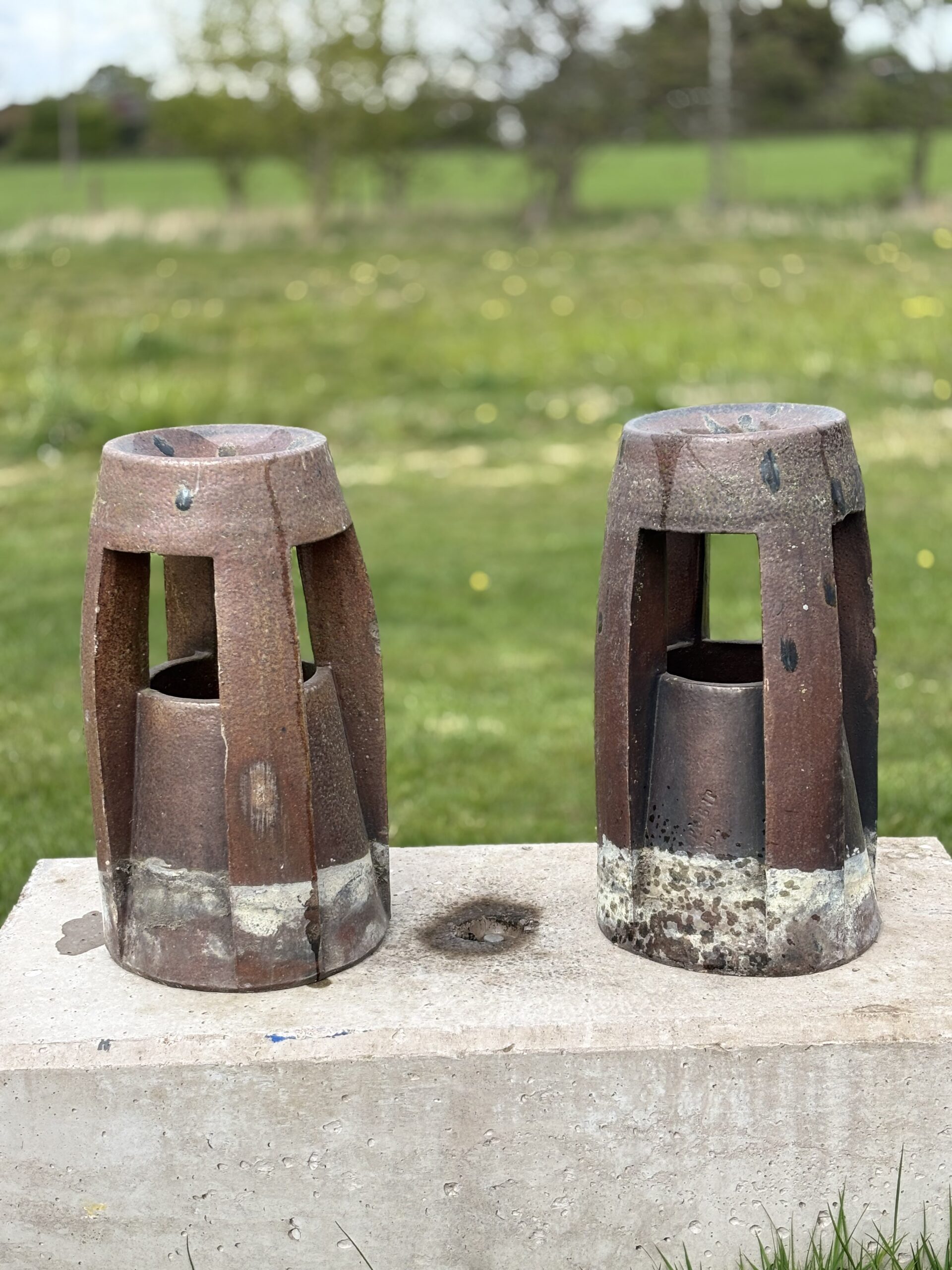 Decorative reclaimed chimney pots