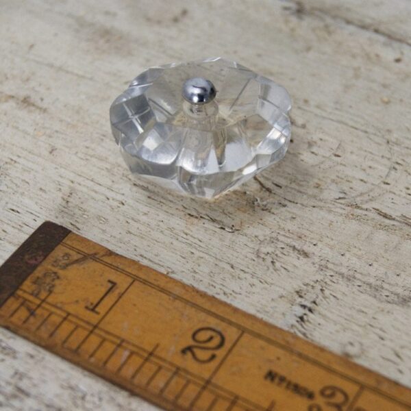 Glass Faceted Cupboard Knob FLOWER Shape 38mm