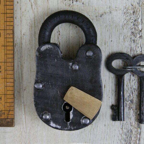 Padlock with 2 Keys Cast Antique Iron 90mm