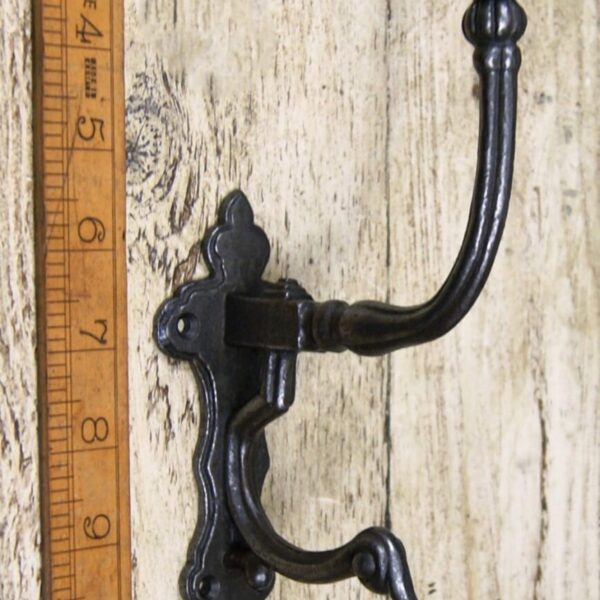 Hat and Coat Hook NOBLE Cast Antique Iron 200mm
