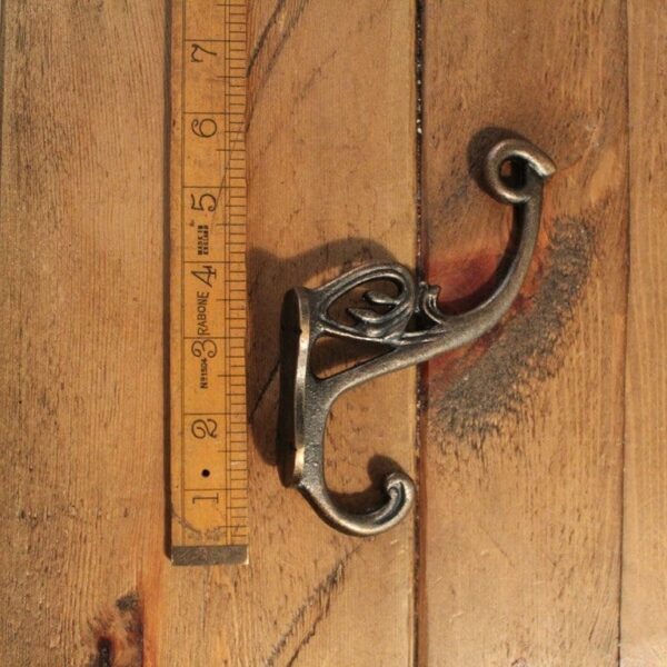 Hat & Coat Hook Swan Neck 'P' Antique Copper 4 Hole 130mm