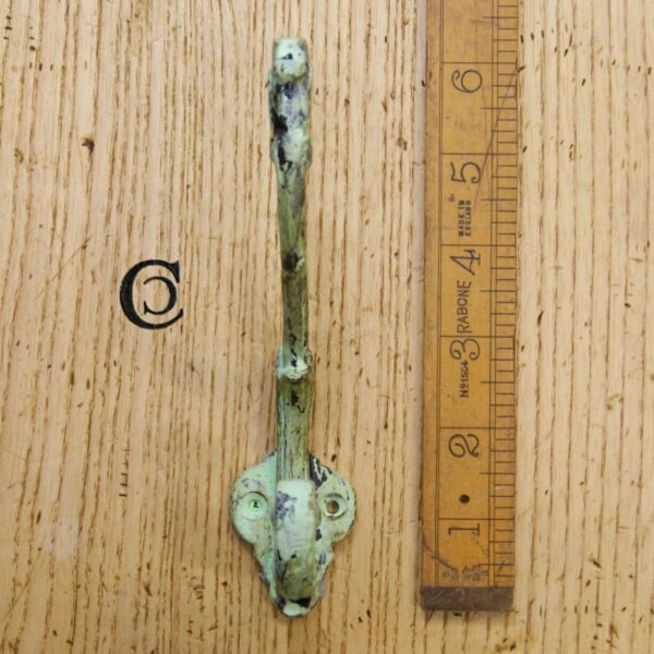 Hat & Coat Hook ORNATE Cast Antique Green Patina 148mm