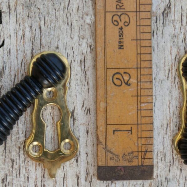 Escutcheon Beehive Ebony / Brass 57mm