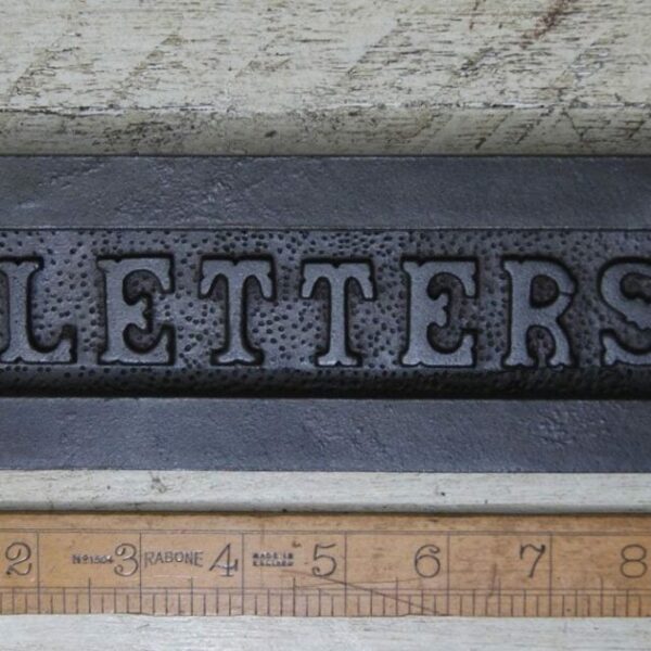 Letter Box Plate Plain LETTERS Antique Iron 250mm x 75mm
