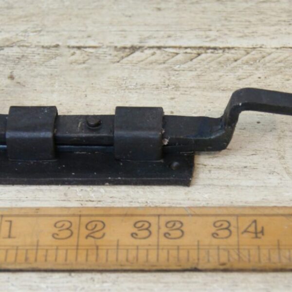 Slide Bolt Cranked Fish Tail Hand Forged Black Wax 100mm