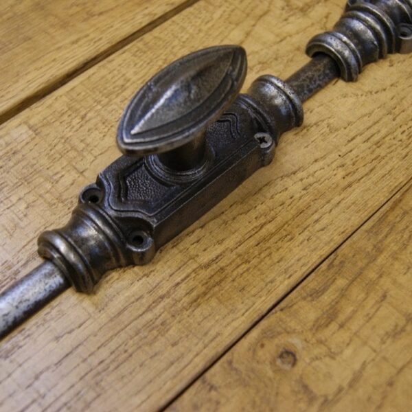 Espagnolette Oval Knob Left Hand Cast Antique Iron c/w Guides TBD