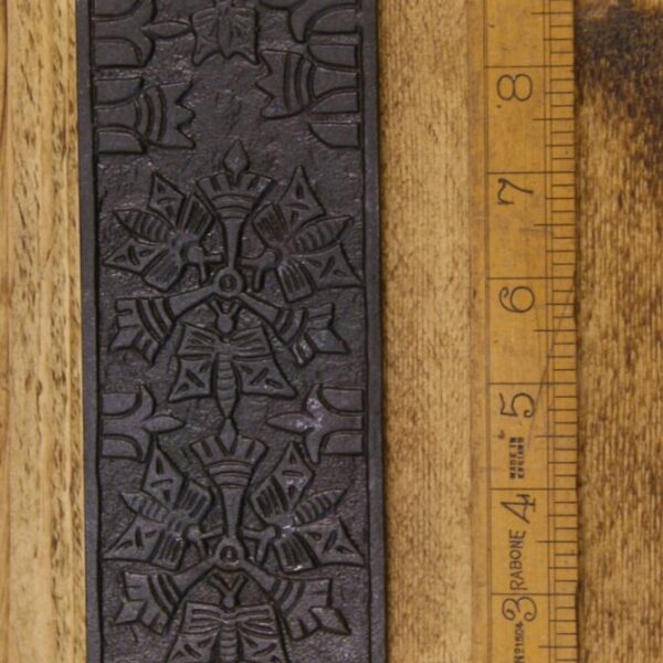 Push Finger Plate AZTEC Ornate Antique Iron 255mm x 75mm