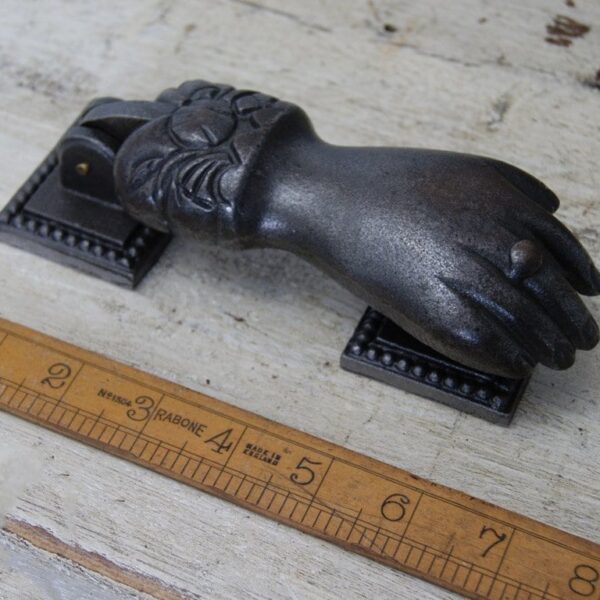 Door Knocker MALE HAND Design Antique Iron 180mm