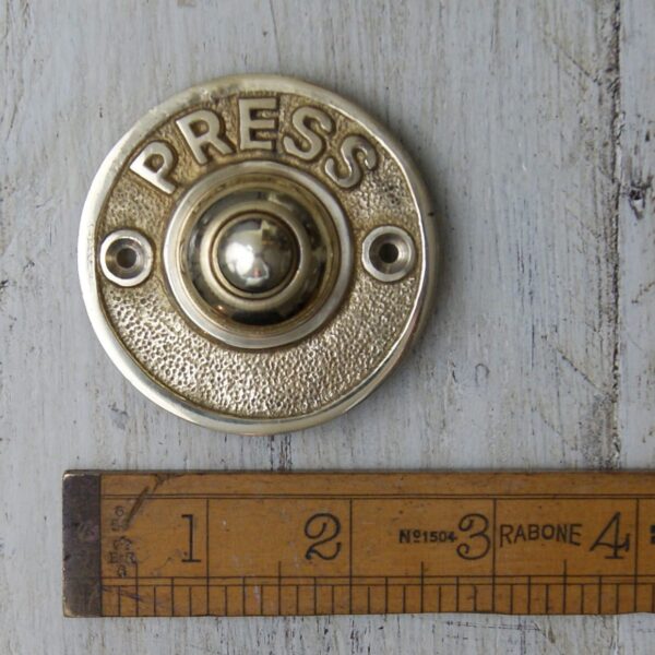 Door Bell Push PRESS Round Solid Brass 60mm Diameter