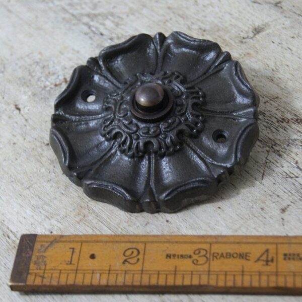 Door Bell Push EPPLEWORTH Antique Iron 90mm Diameter