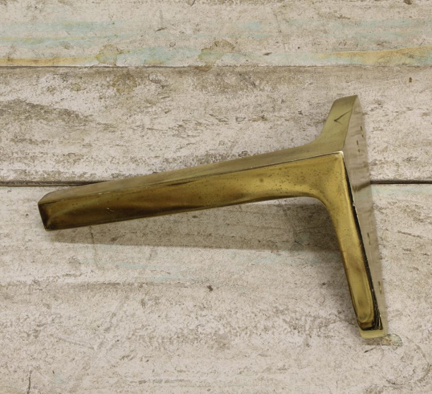 Furniture Leg AMALFI Cast Polished Brass Plate 180mm (ALU) - Image 2