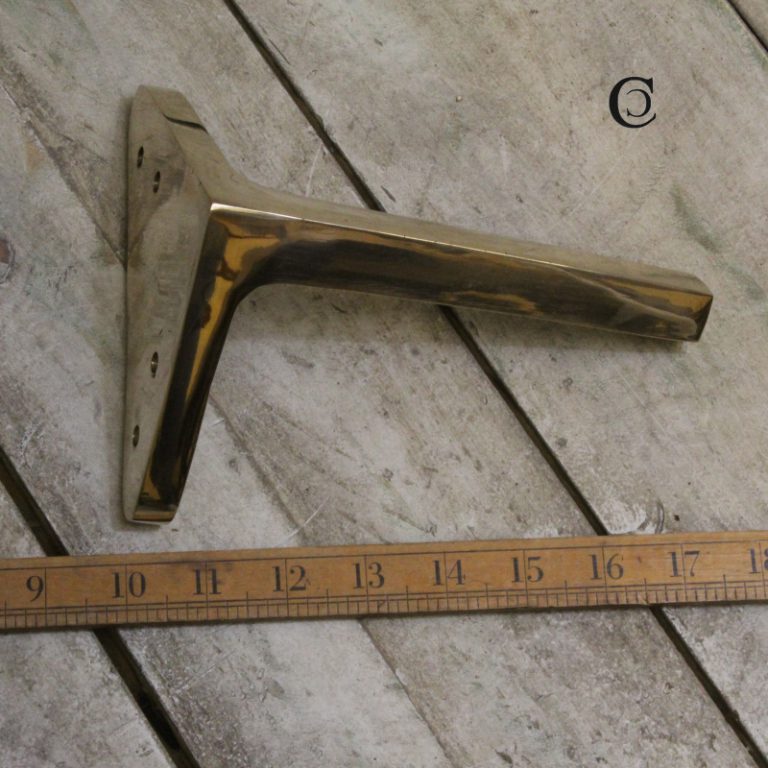 Furniture Leg AMALFI Cast Polished Brass Plate 180mm (ALU) - Image 3