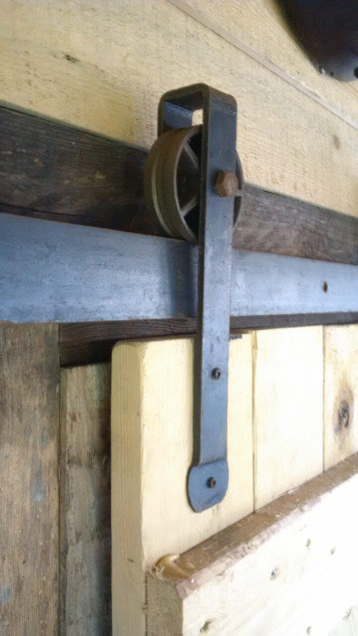 Sliding Door Track Set Architectural Penny End Antique Iron 1.8m Bar