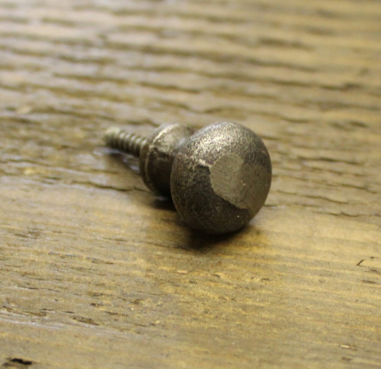 Knob Button Bureau Spice Rear Thread / Screw-In Cast Antique Iron 16mm Diameter - Image 2