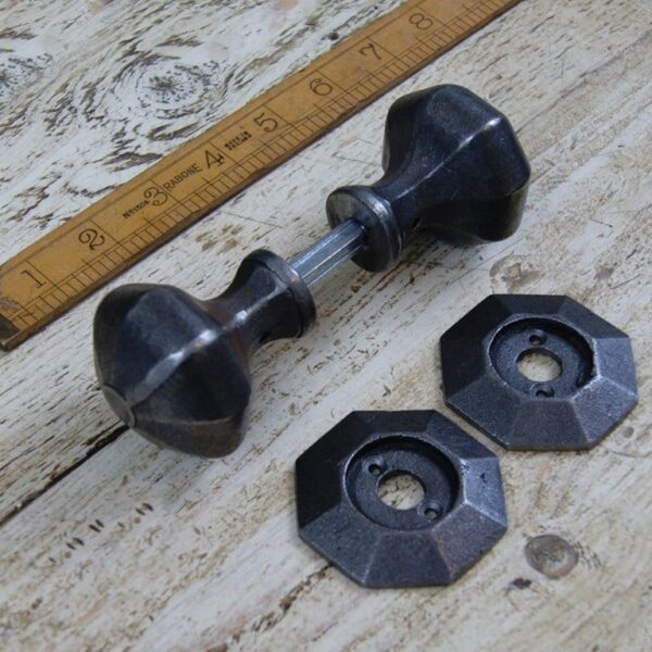 Octagonal Door Knob Cast Antique Iron 60mm