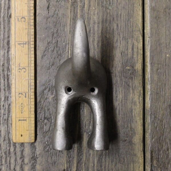 Alternative view of Coat Hook DOG TAIL Cast Antique Iron 115mm (HEAVY)