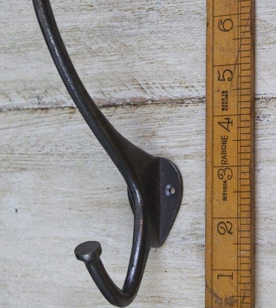 Hat & Coat Hook Flat Top Double Cast Antique Iron Large 150mm