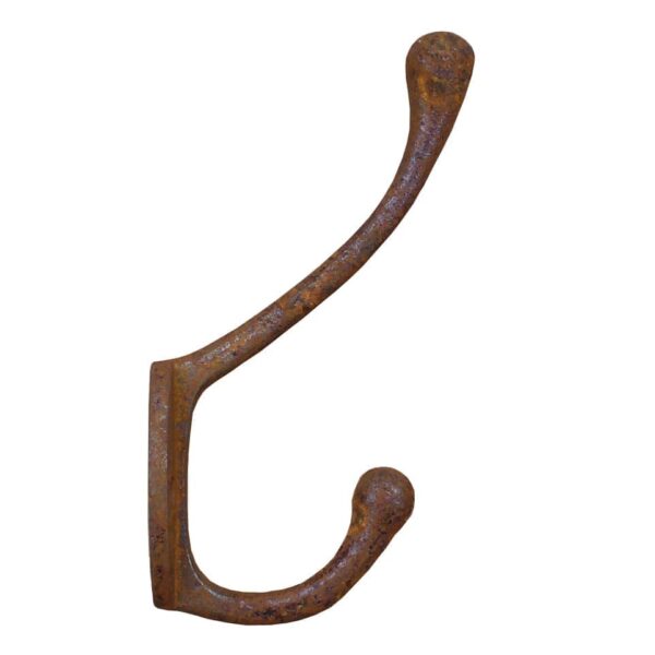 Hat & Coat Hook Victorian Cast Iron Rust 2 Hole 110mm