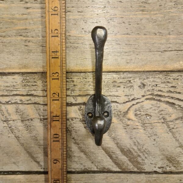 Alternative view of Hat & Coat Hook Victorian Round Stem 4 Hole Antique Iron 110mm see '01'
