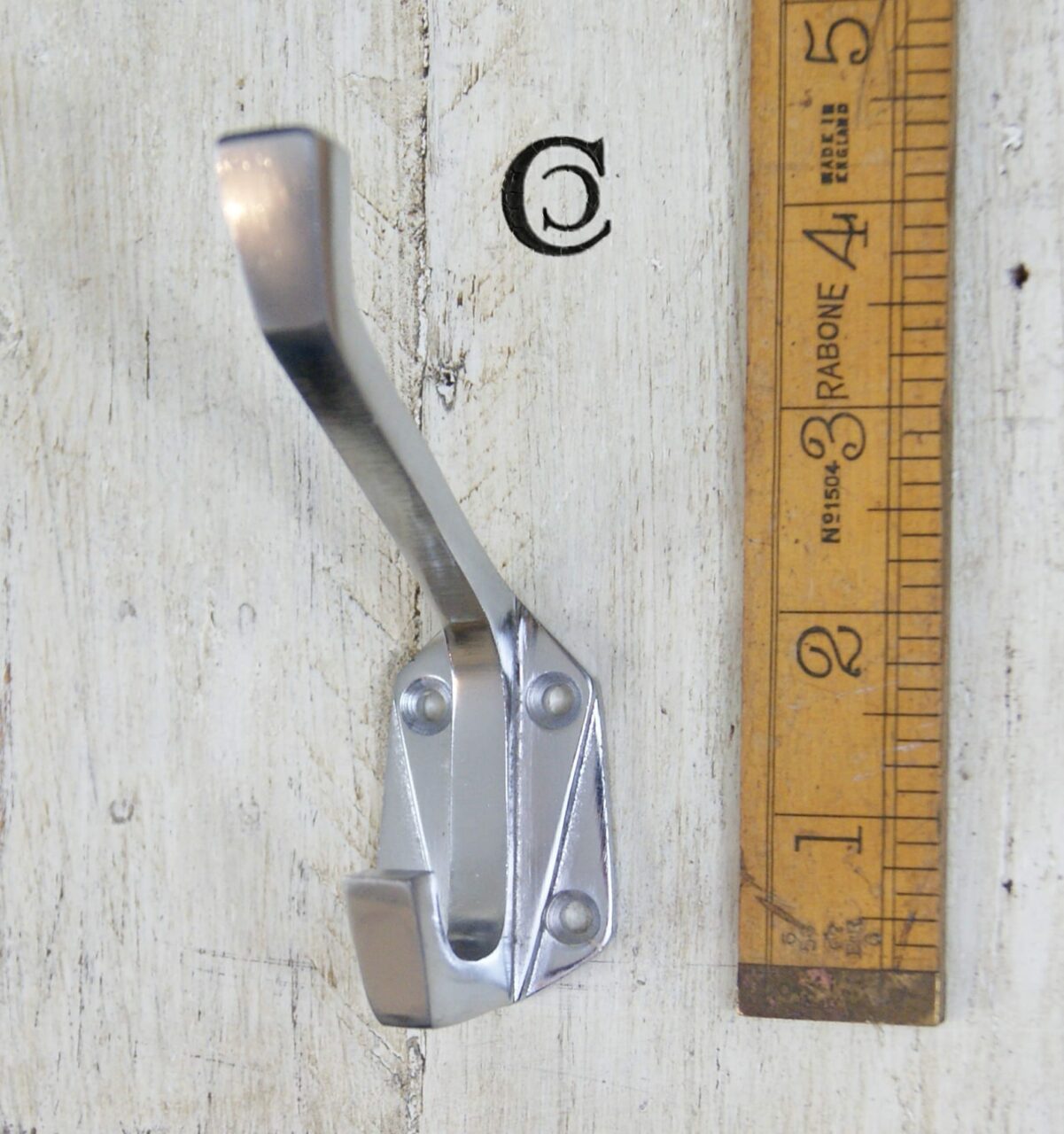 Hat and Coat Hook Art Deco style Chrome on Cast Iron USE 70.