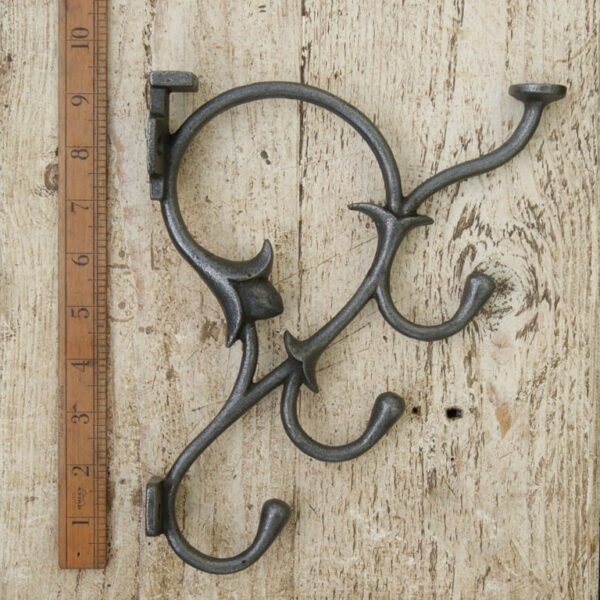 Coat Hook THE QUADRANT Antique Iron Protusion = 190mm 230mm H