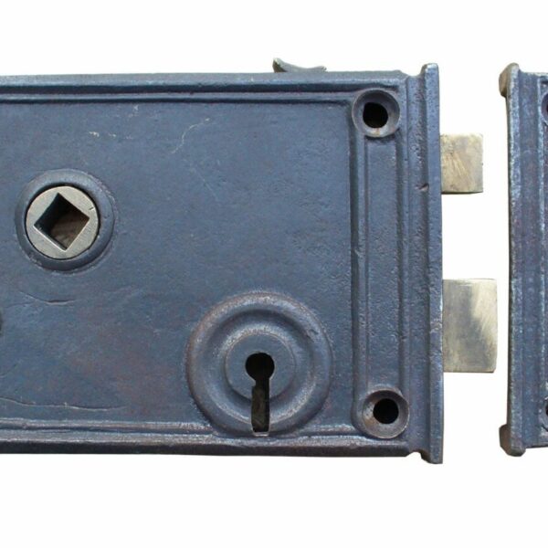 Rim Lever Lock Cast Iron Horizontal Antique Iron 75mm x 100mm (5013H)