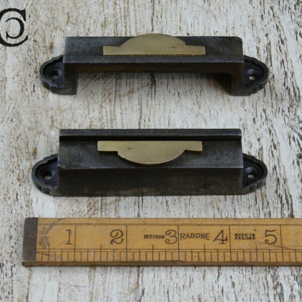 Rim Lock Keep Half Moon Heavy Cast Iron & Brass Davenport