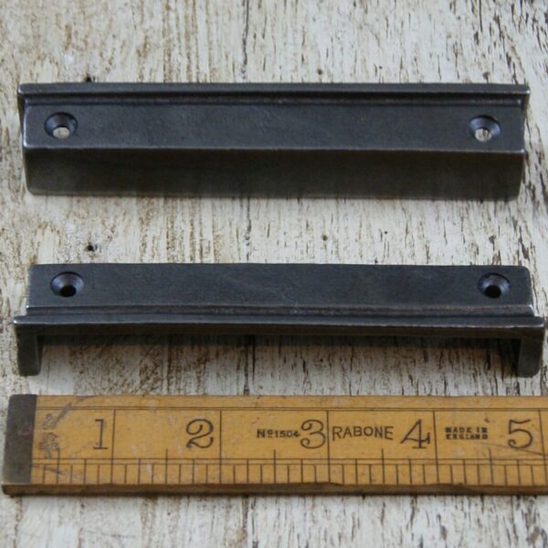 Rim Latch Keep Square Narrow Cast Antique Iron Plain 125mm