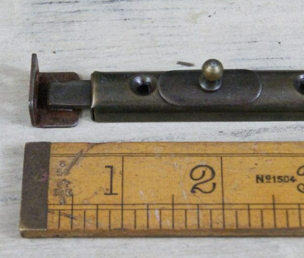 Cupboard Slide Bolt Retro Vintage Antique Brass 63mm