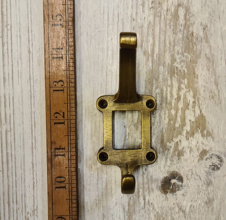 Hat & Coat Hook takes Ceramic Insert Label Antique Brass 113mm - Image 2